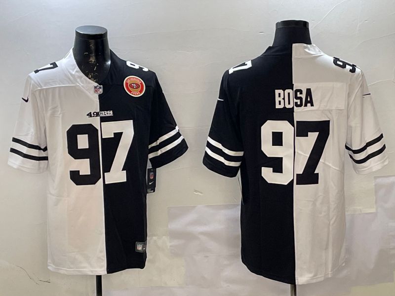 Men San Francisco 49ers #97 Bosa White Black Fashion 2025 Nike Limited NFL Jersey style 5